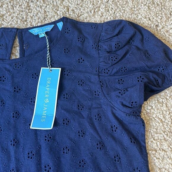NWT Draper James Puff Sleeve Eyelet top size XS - Picture 2 of 5